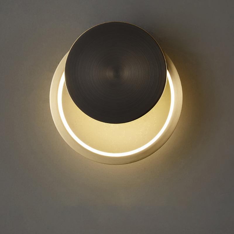 Ring Shaped LED Wall Light - Dia 15cm x H 16cm Brass, Hardwired Wall Sconce