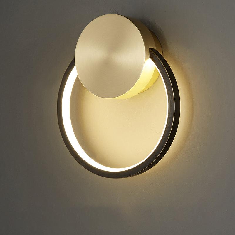 Ring Shaped LED Wall Light - Dia 15cm x H 16cm Brass, Hardwired Wall Sconce, detail 32