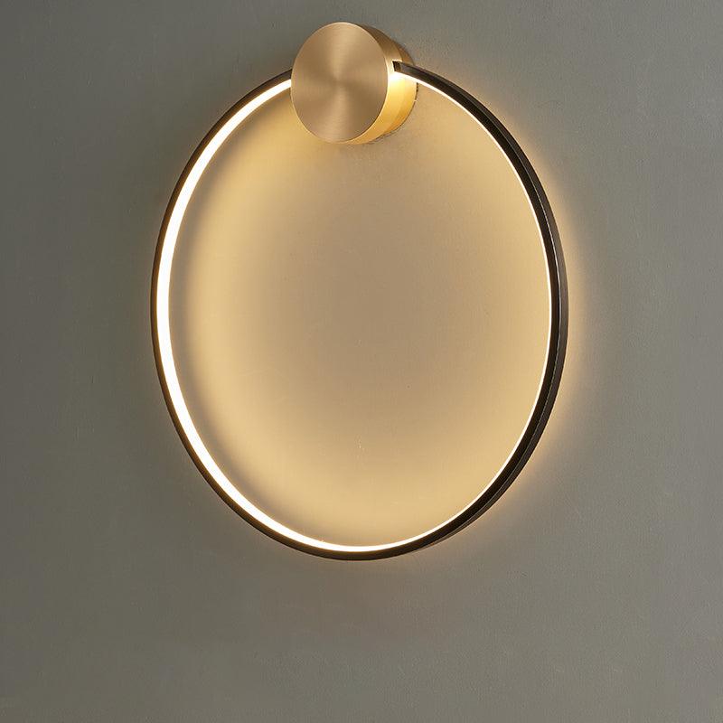 Ring Shaped LED Wall Light - Dia 15cm x H 16cm Brass, Hardwired Wall Sconce, detail 38