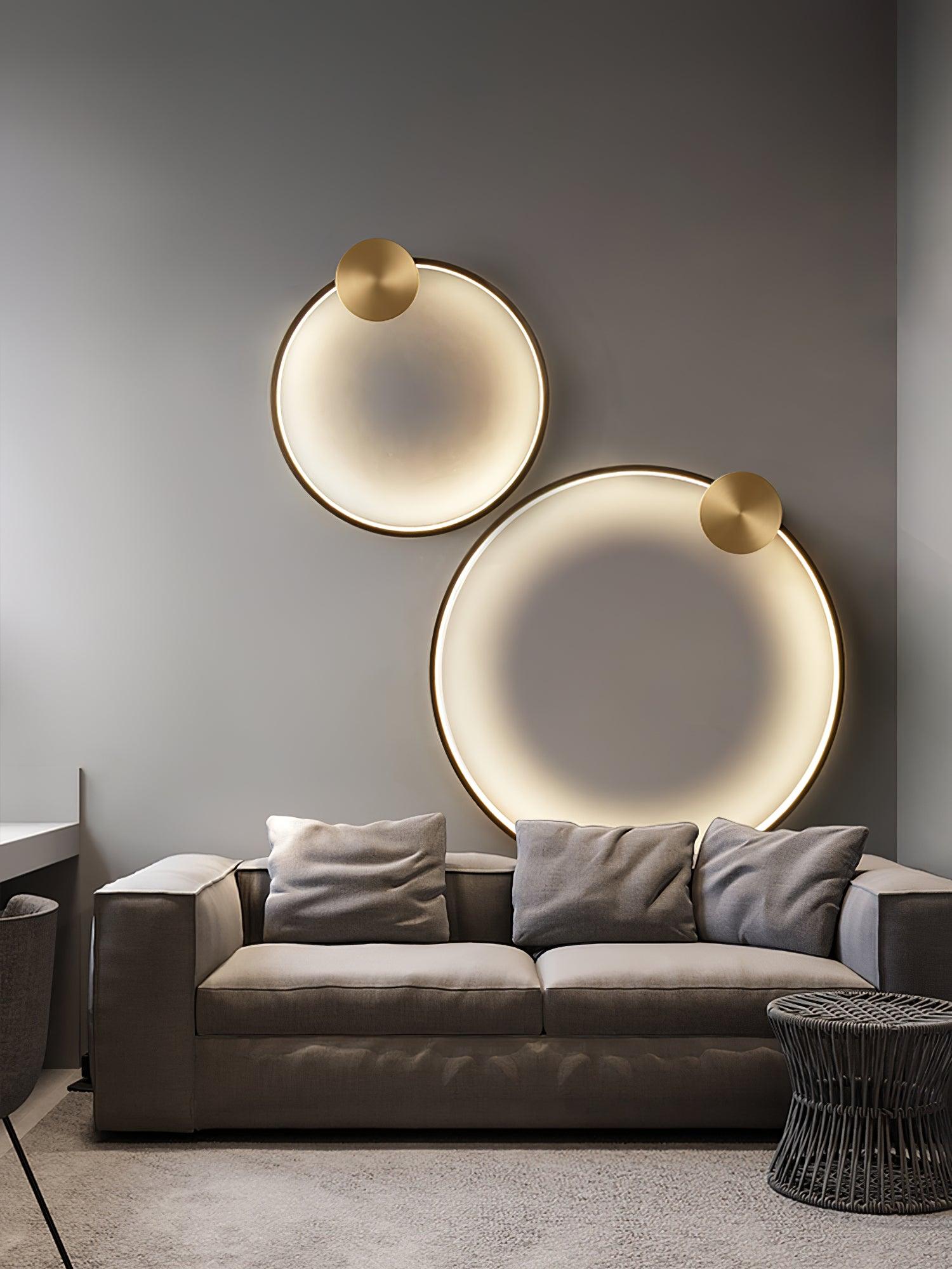 Ring Shaped LED Wall Light - Dia 15cm x H 16cm Brass, Hardwired Wall Sconce, detail 14