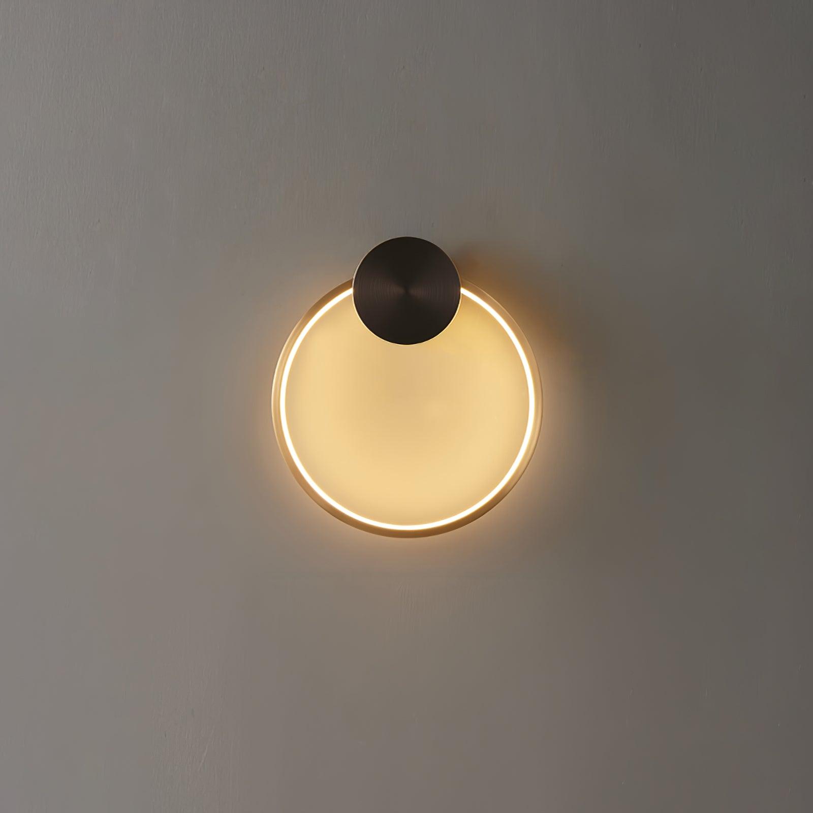 Ring Shaped LED Wall Light - Dia 15cm x H 16cm Brass, Hardwired Wall Sconce, detail 18