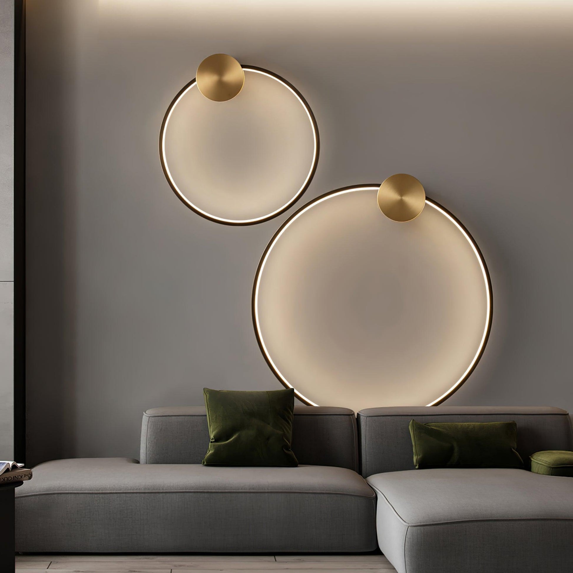 Ring Shaped LED Wall Light - Dia 15cm x H 16cm Brass, Hardwired Wall Sconce, detail 19