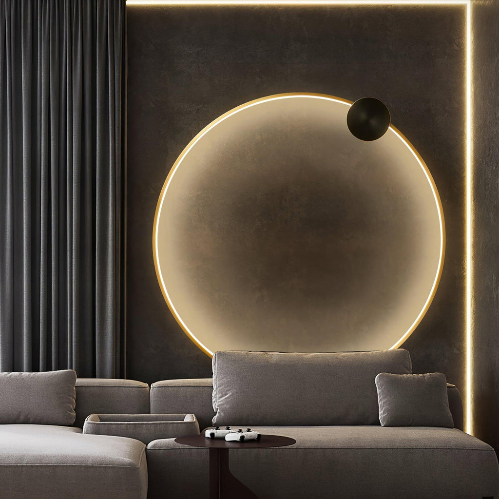 Ring Shaped LED Wall Light - Dia 15cm x H 16cm Brass, Hardwired Wall Sconce, detail 6