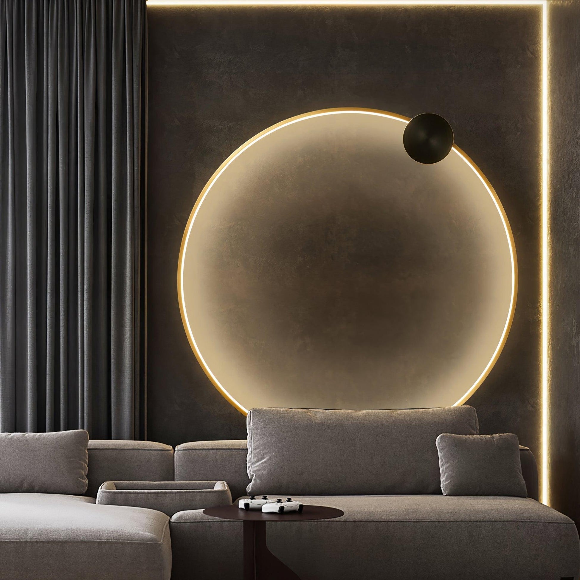 Ring Shaped LED Wall Light - Dia 15cm x H 16cm Brass, Hardwired Wall Sconce, detail 6