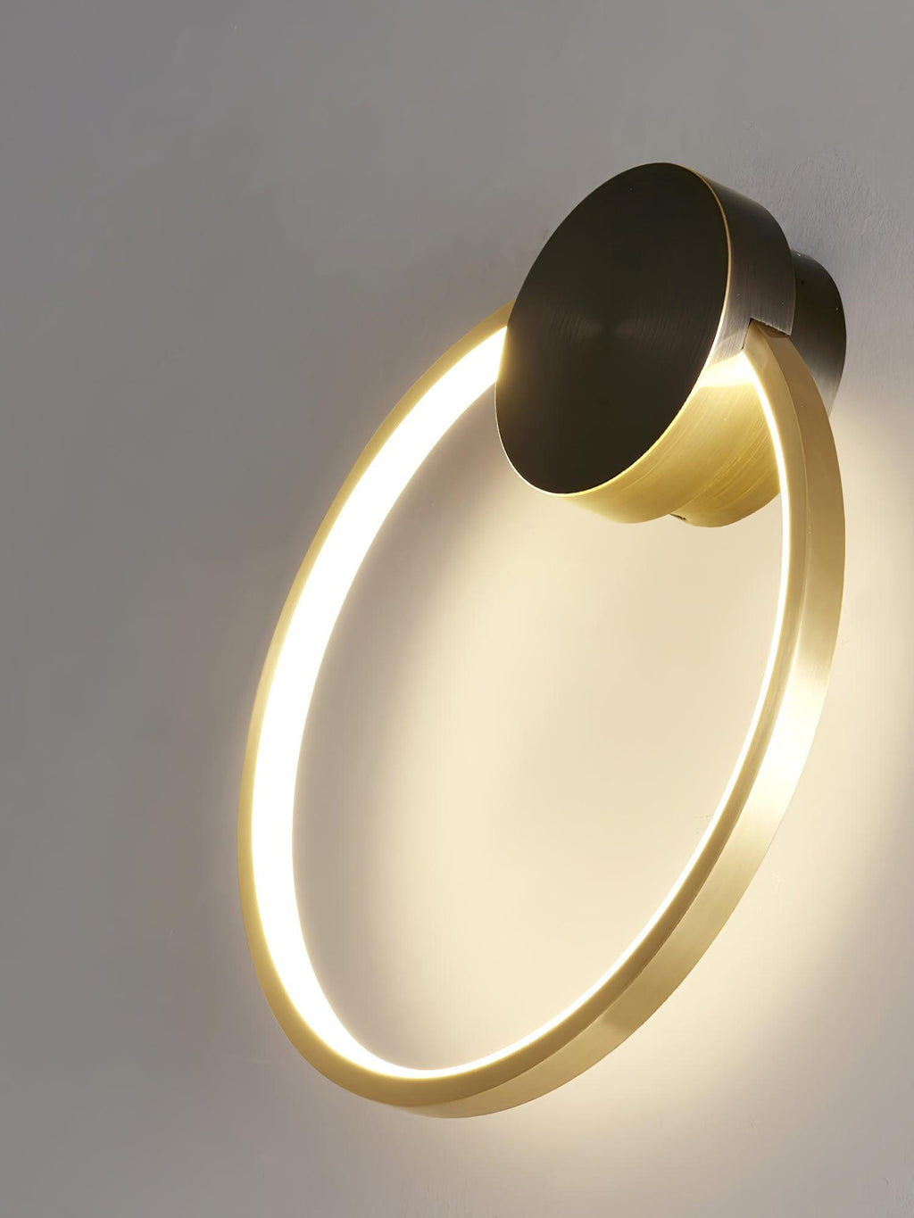 Ring Shaped LED Wall Light - Dia 15cm x H 16cm Brass, Hardwired Wall Sconce, detail 20