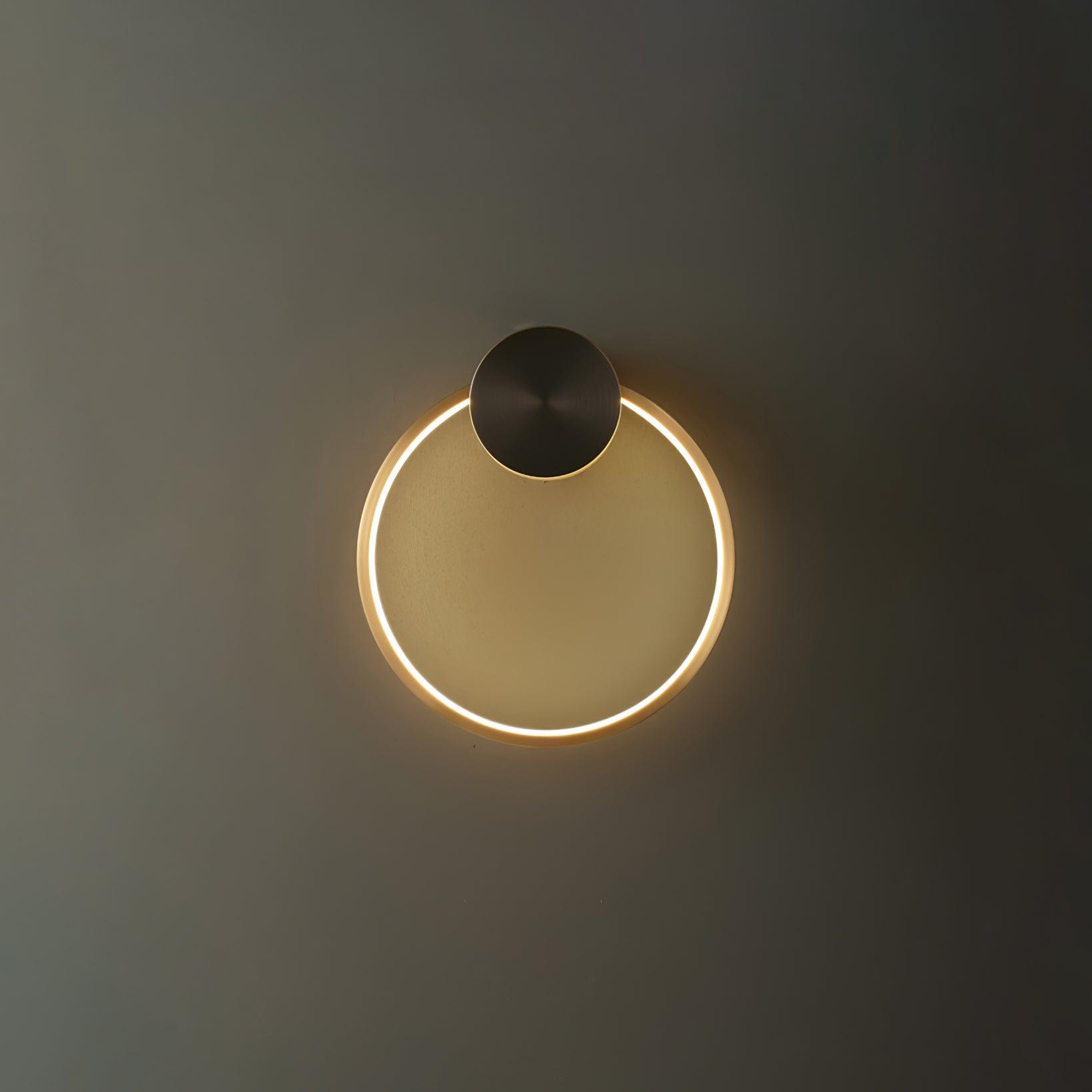 Ring Shaped LED Wall Light - Dia 15cm x H 16cm Brass, Hardwired Wall Sconce, detail 7