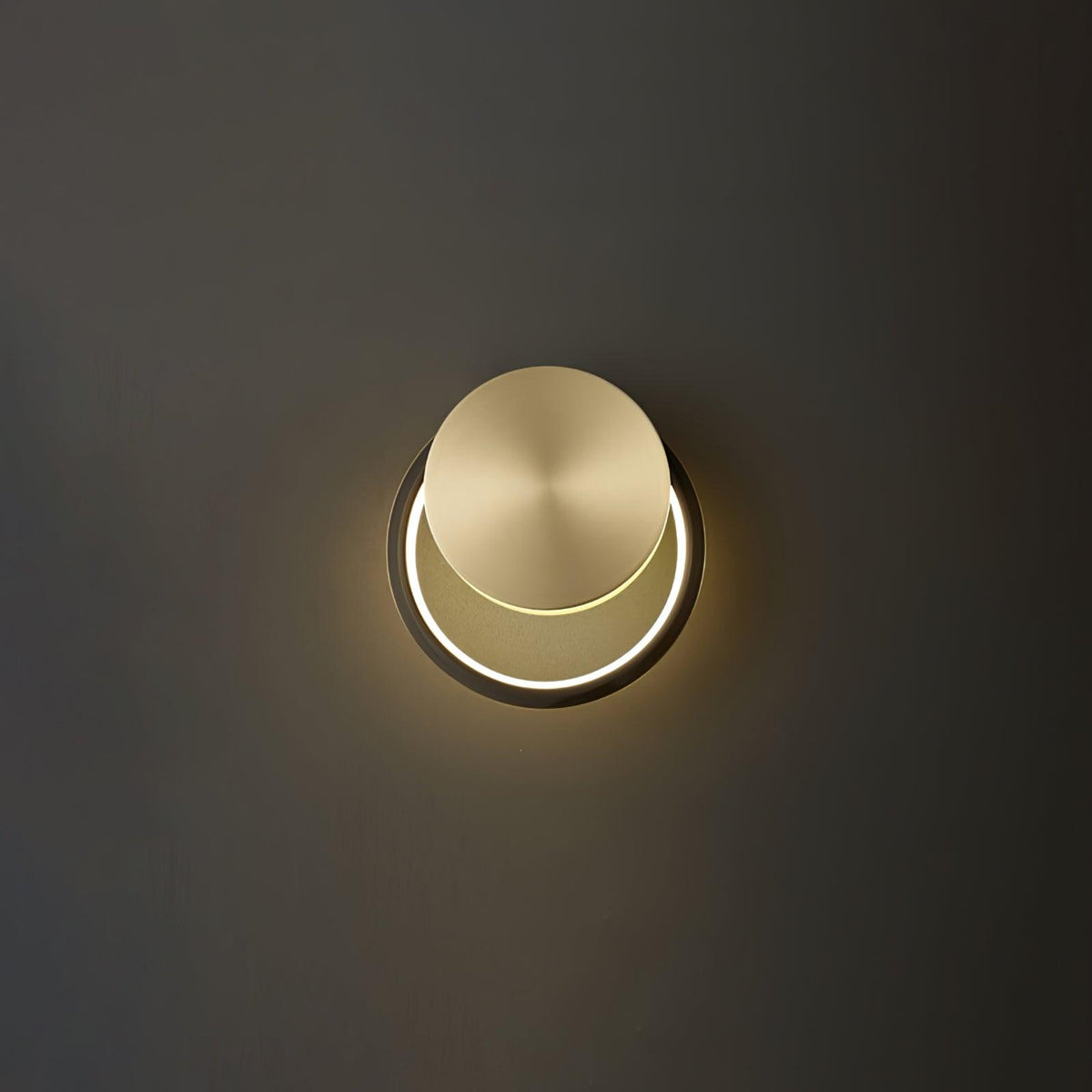 Ring Shaped LED Wall Light - Dia 15cm x H 16cm Brass, Hardwired Wall Sconce, detail 9
