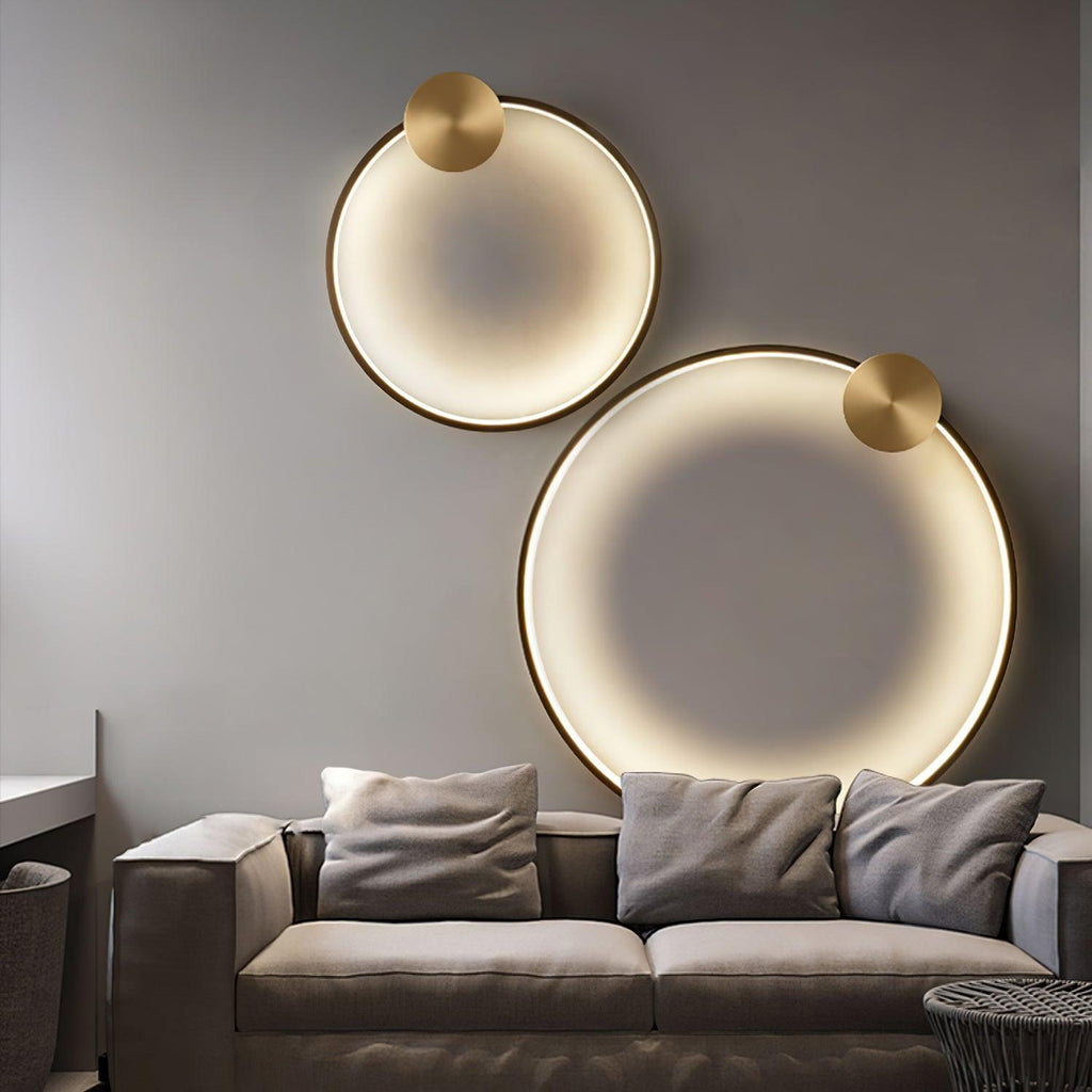 Ring Shaped LED Wall Light - Dia 15cm x H 16cm Brass, Hardwired Wall Sconce, detail 4