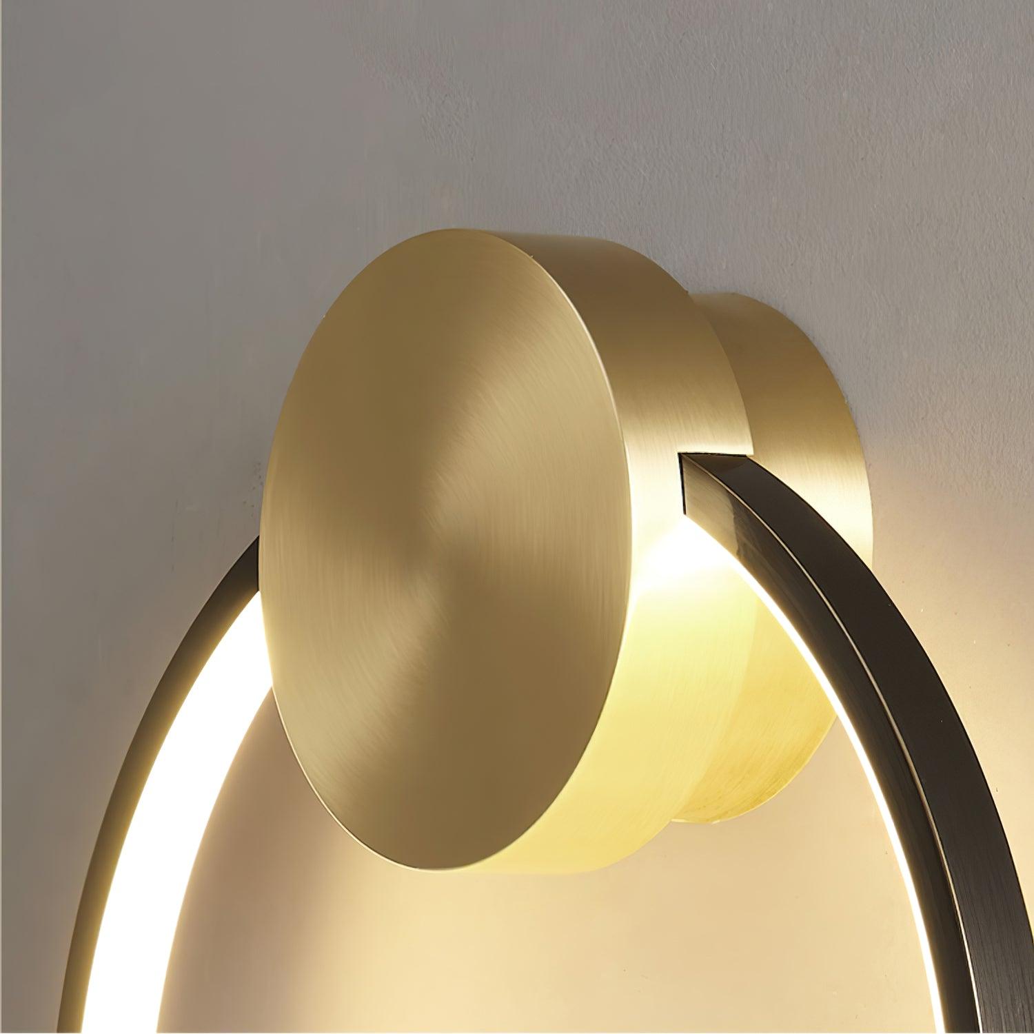 Ring Shaped LED Wall Light - Dia 15cm x H 16cm Brass, Hardwired Wall Sconce, detail 11