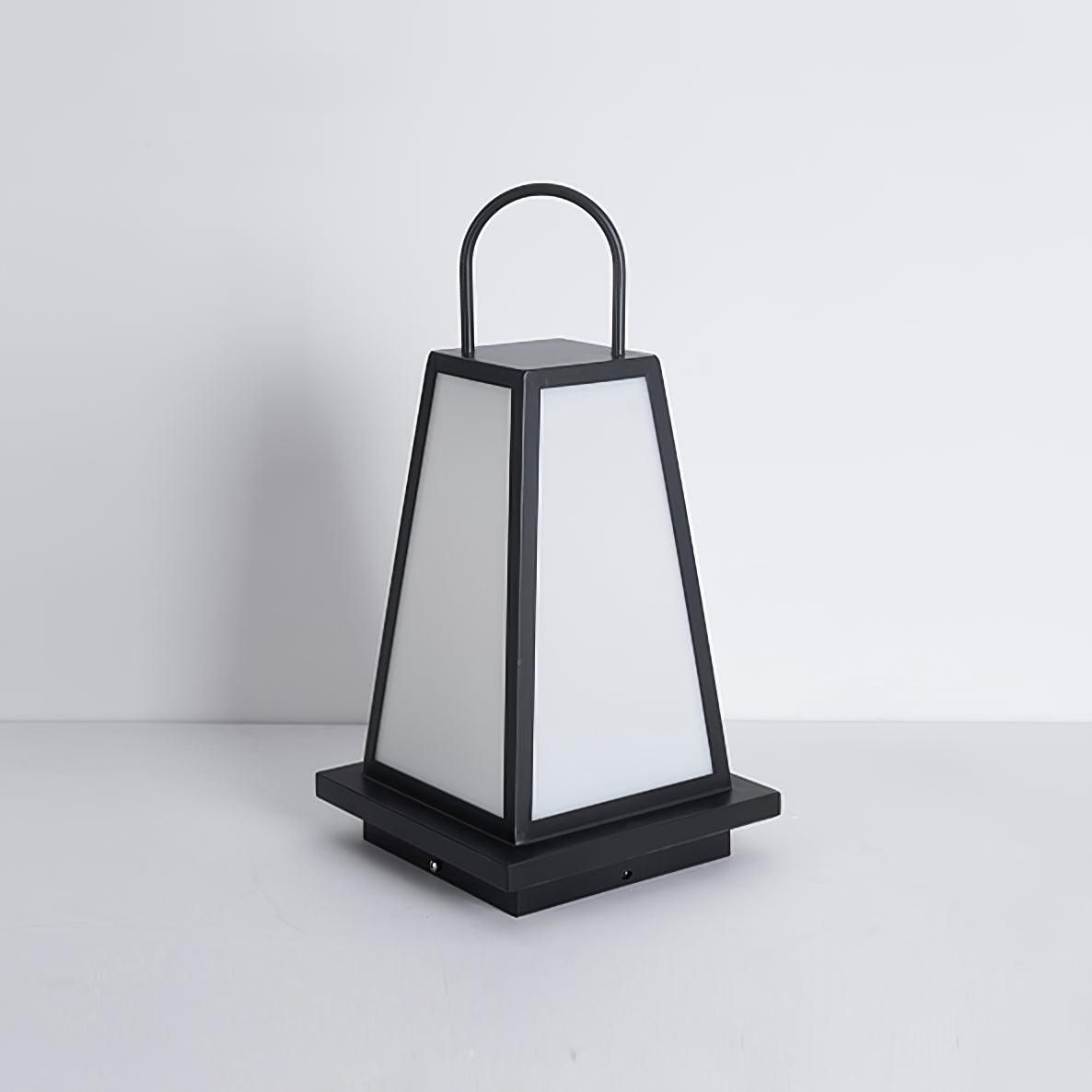 Acrylic Roam Lantern Garden Lamp, Bedside Table Lamp, Stainless Steel, ∅ 9.8″ x H 19.7″