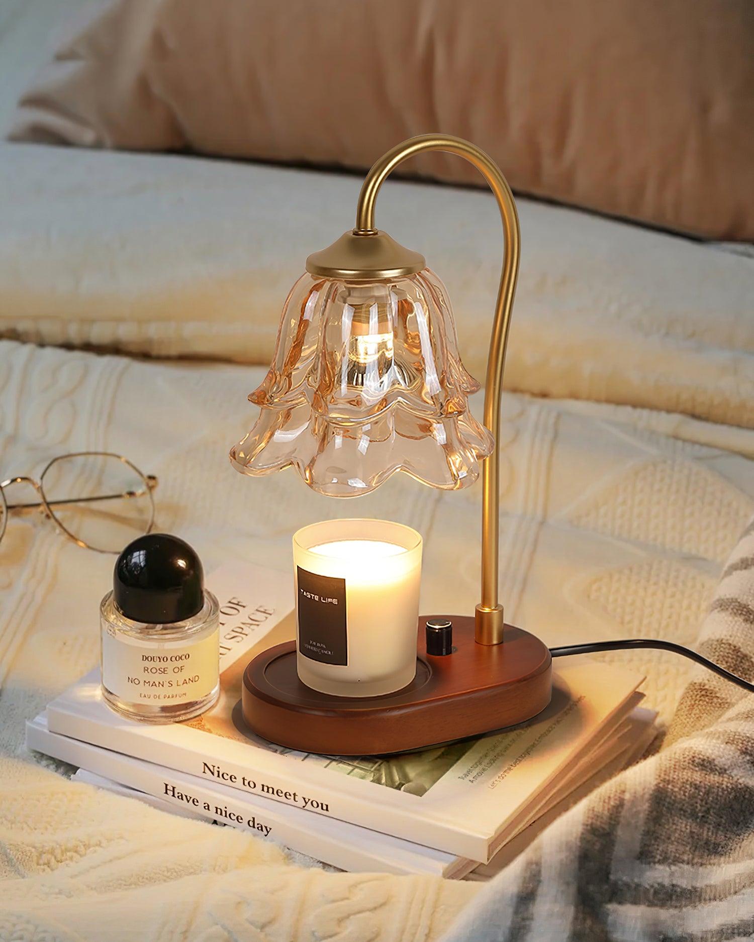 Glass Romantic Warmer Lamp, Bedside Table Lamp, detail 4