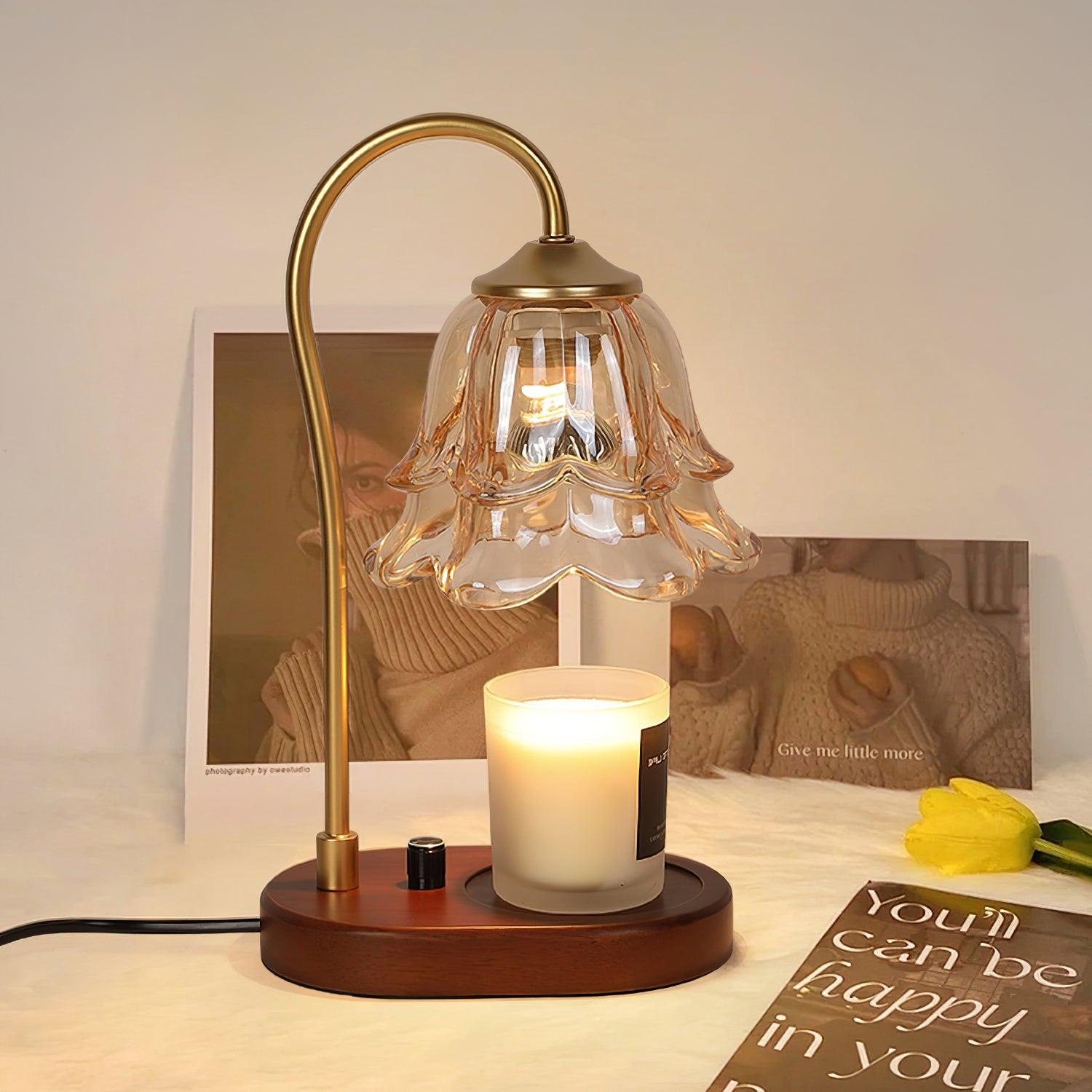 Glass Romantic Warmer Lamp, Bedside Table Lamp, detail 3