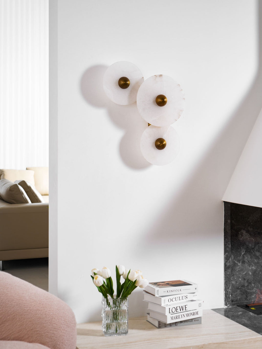 Nayra Alabaster Wall Light, Hardwired Wall Sconce, detail 65