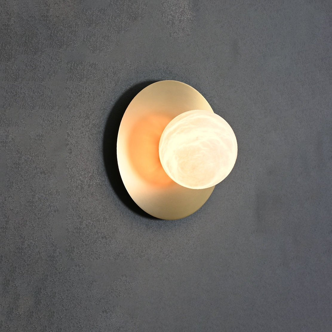 Circular Alabaster Orb Sconce, Hardwired Wall Sconce, detail 9