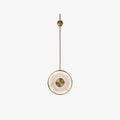 Circular Marble Wall Light - Dia 25cm x H 130cm Brass, Hardwired Wall Sconce