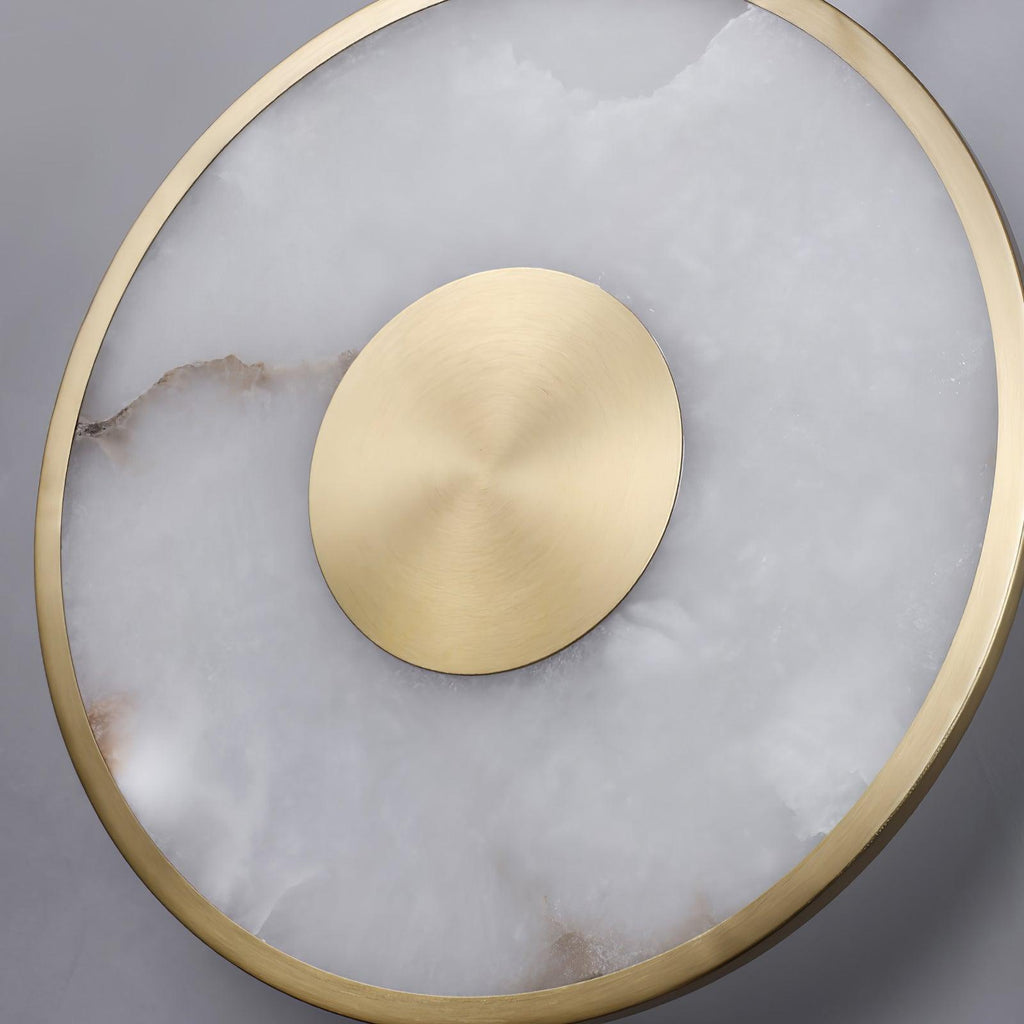 Circular Alabaster Wall Light, Hardwired Wall Sconce, detail 5