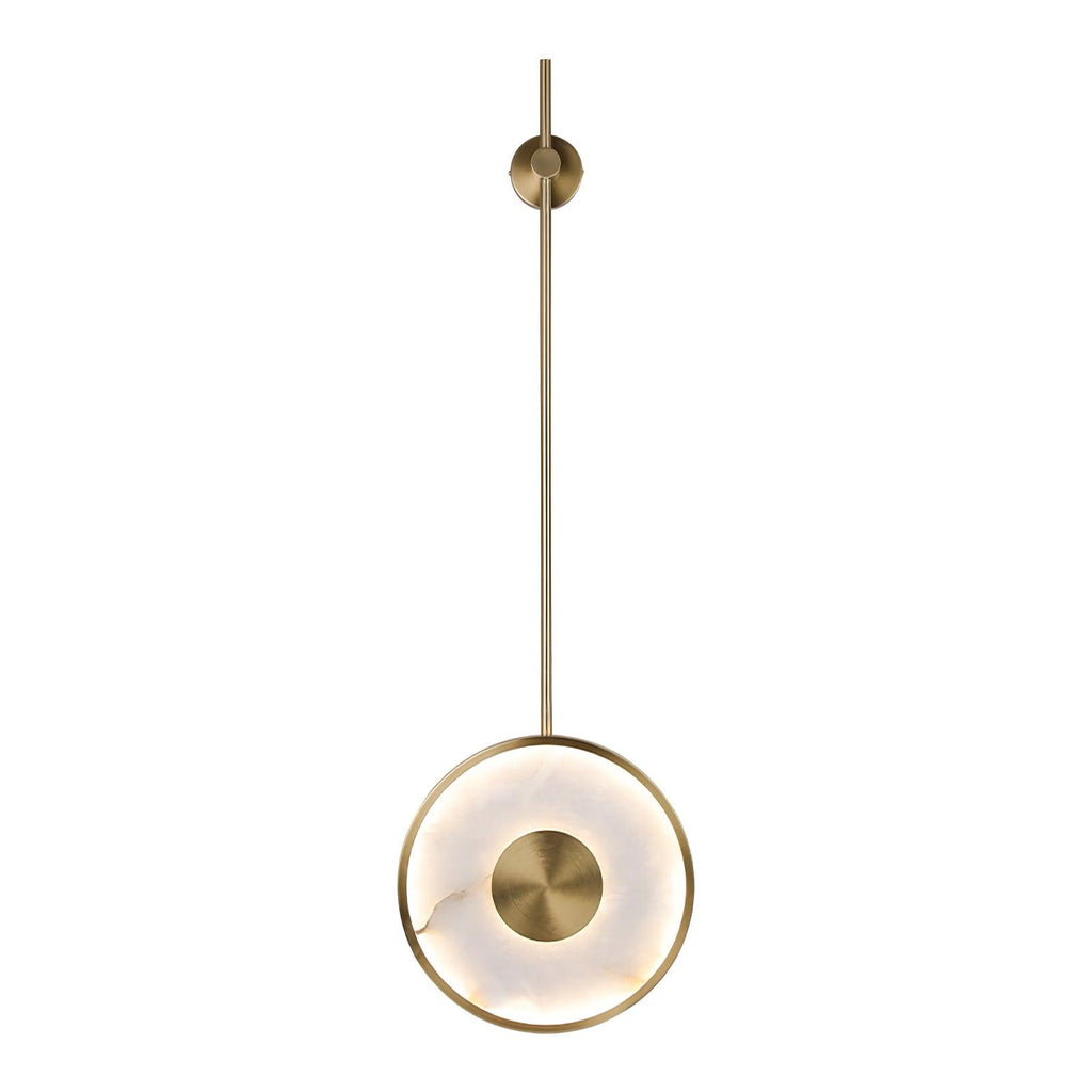 Circular Alabaster Wall Light, Hardwired Wall Sconce, detail 16
