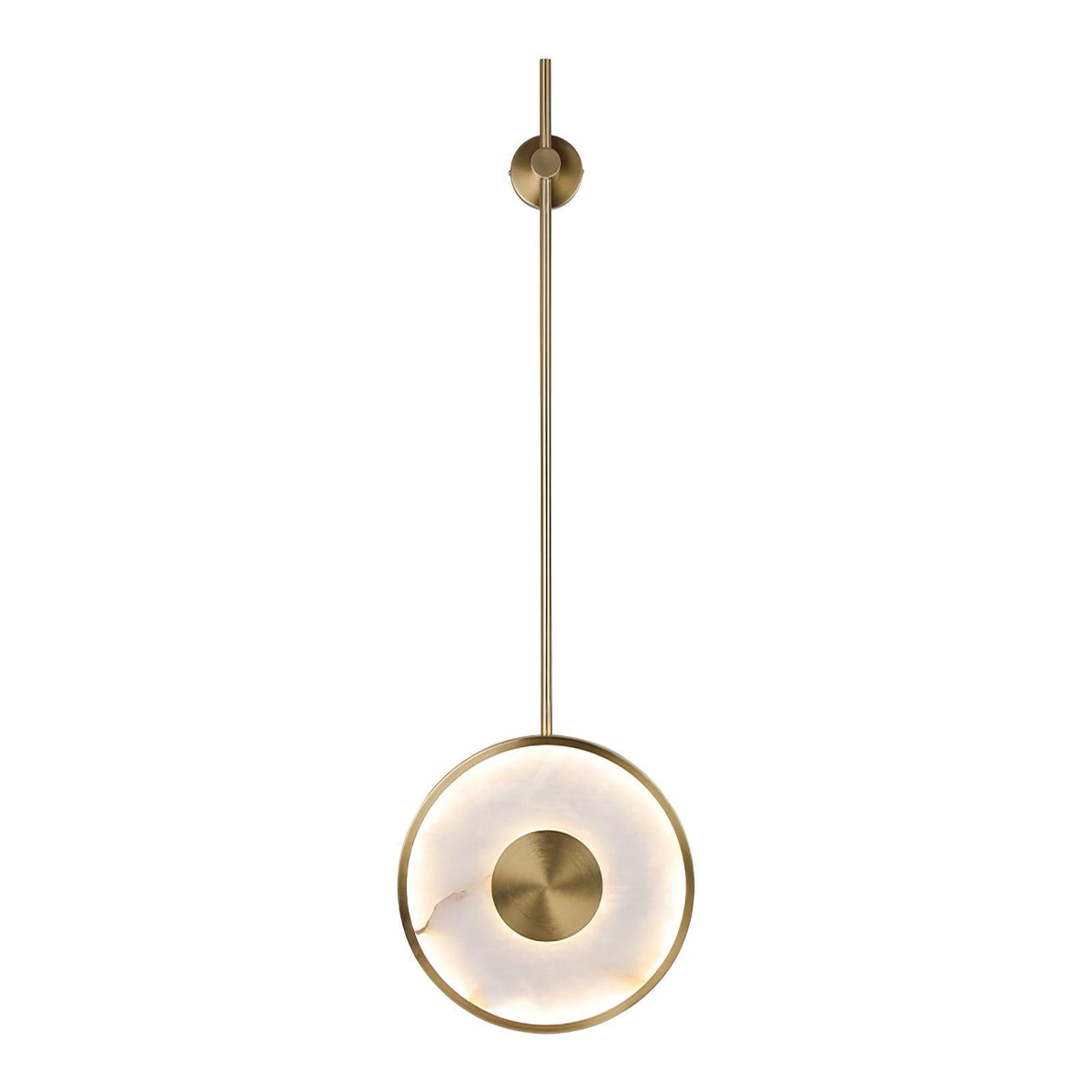 Circular Alabaster Wall Light, Hardwired Wall Sconce, detail 16
