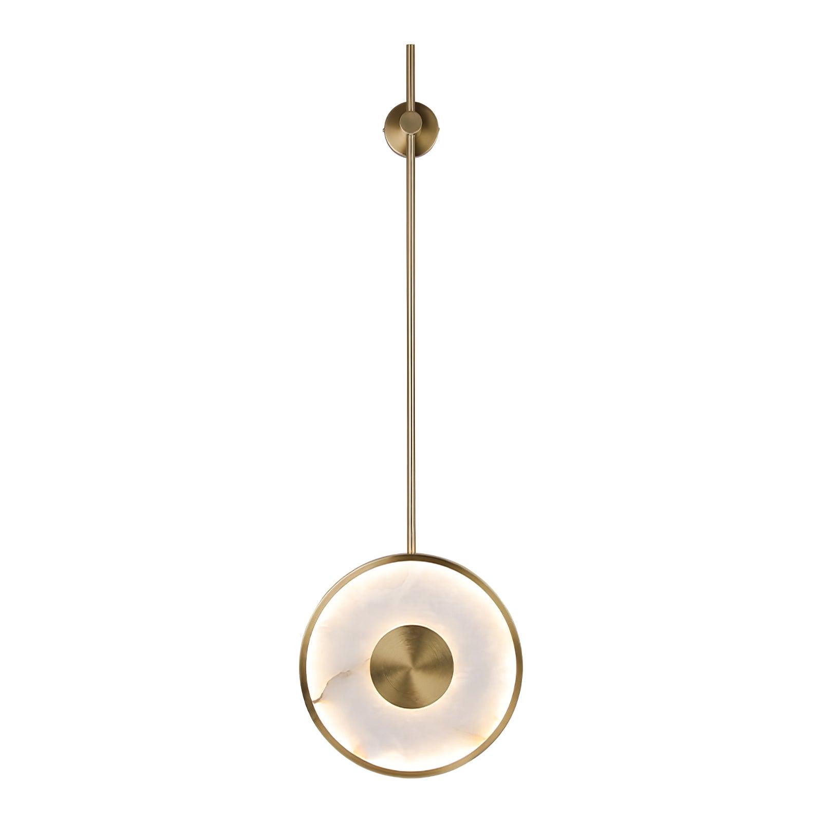 Circular Alabaster Wall Light, Hardwired Wall Sconce, detail 16