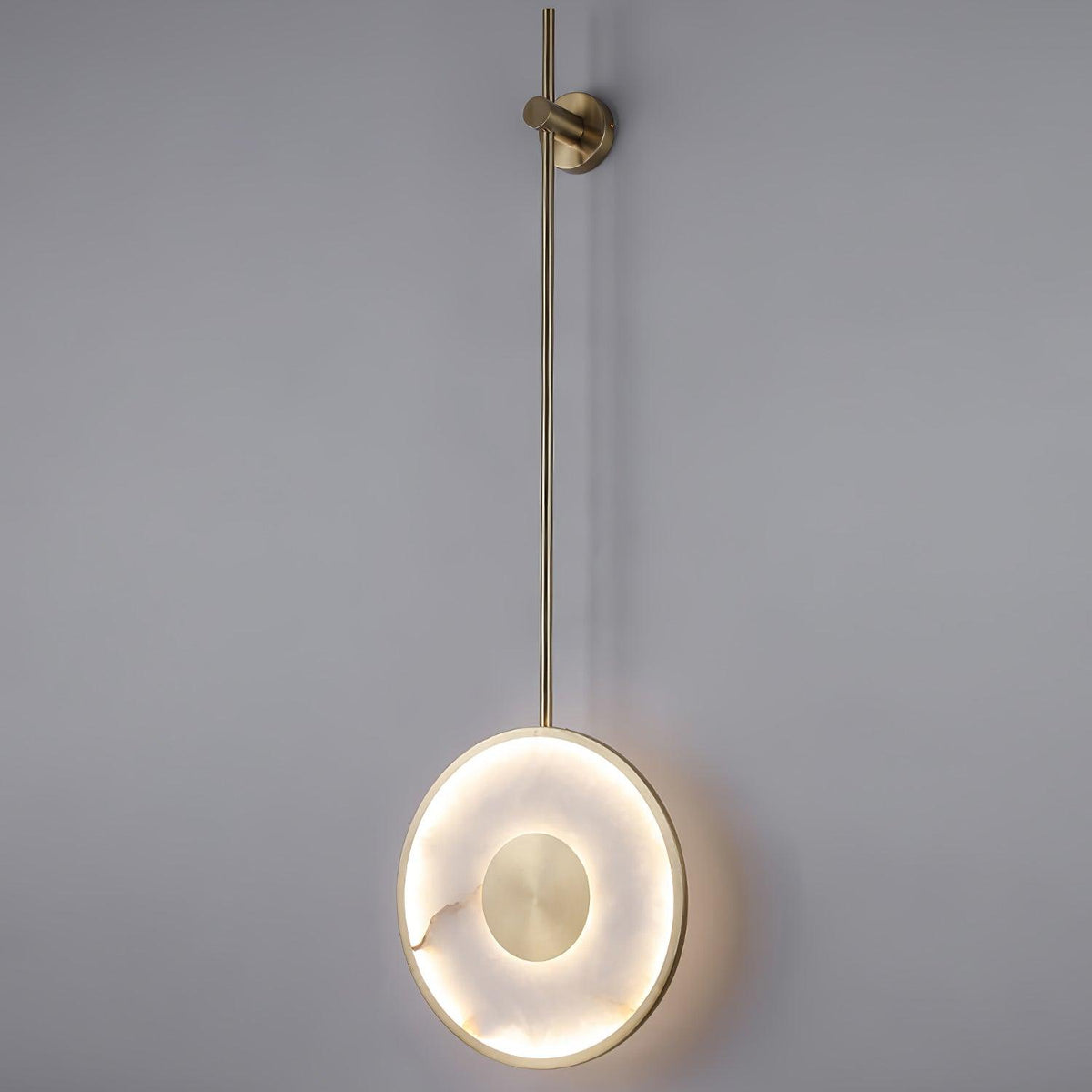 Circular Alabaster Wall Light, Hardwired Wall Sconce, detail 7