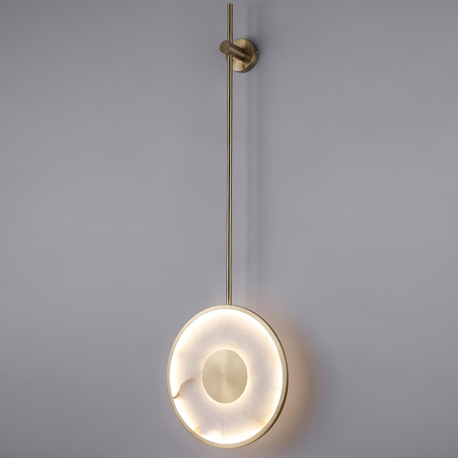 Circular Alabaster Wall Light, Hardwired Wall Sconce, detail 7