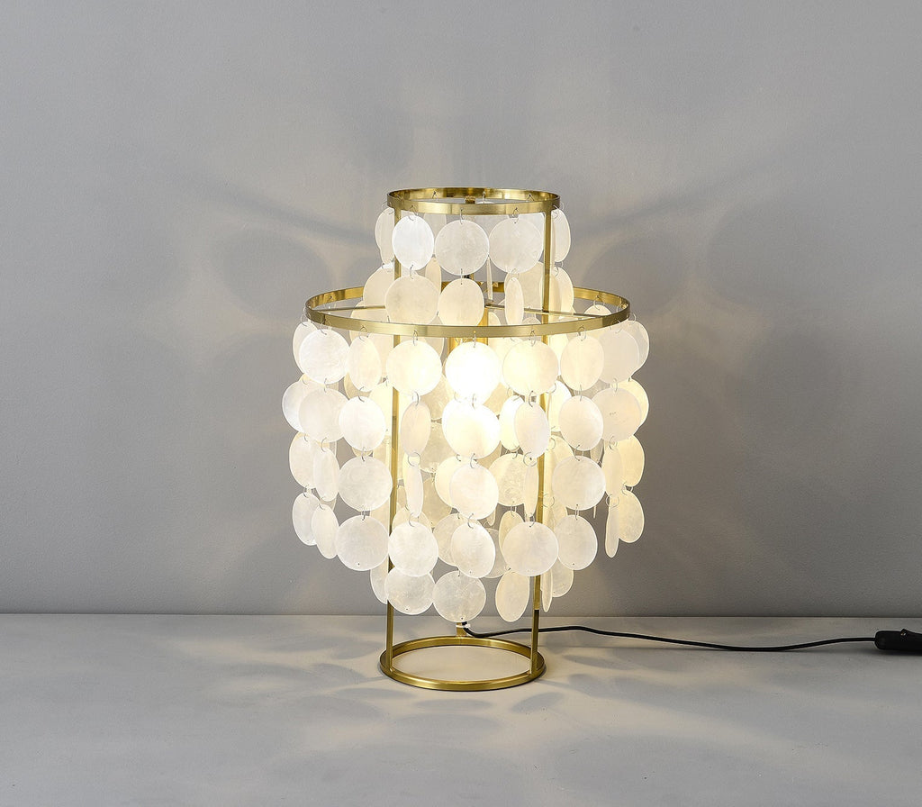 Circular Shell Table Light, Bedside Table Lamp, detail 37