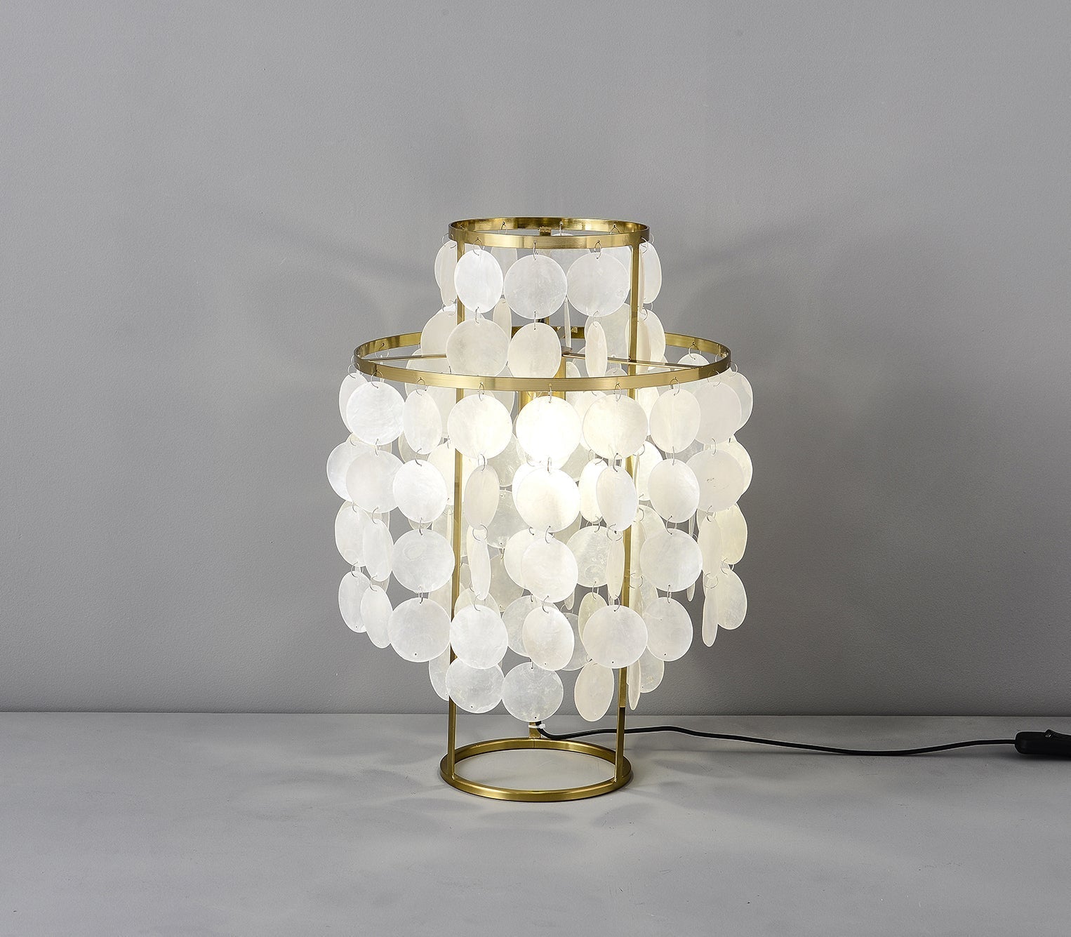 Circular Shell Table Light, Bedside Table Lamp, detail 48