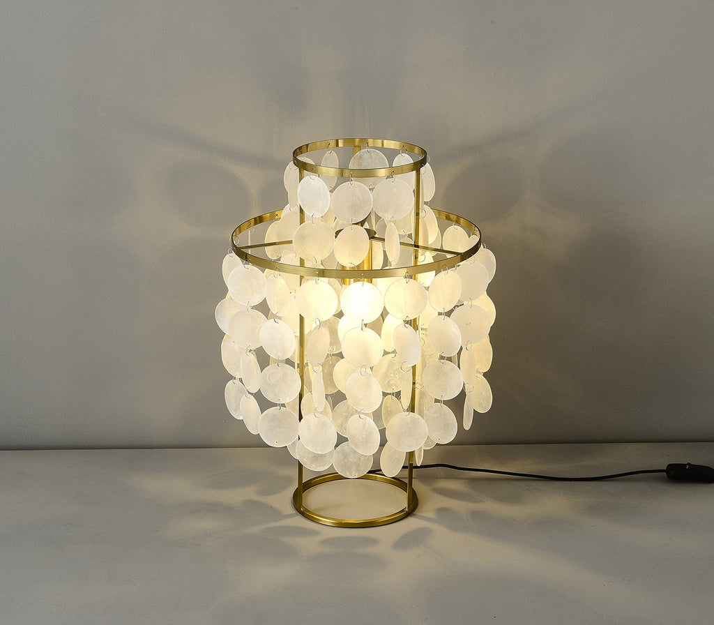 Circular Shell Table Light, Bedside Table Lamp, detail 49