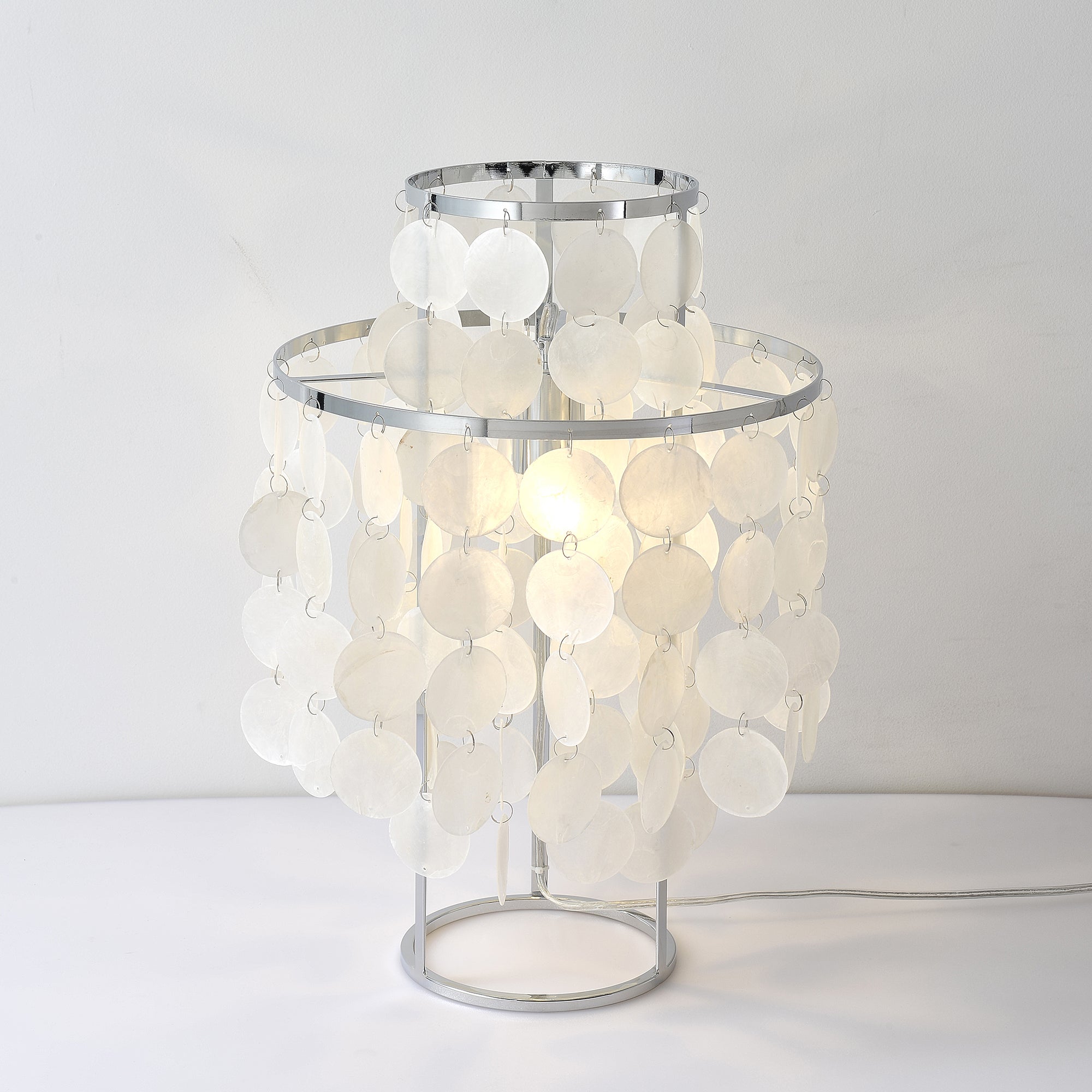 Circular Shell Table Light, Bedside Table Lamp, detail 51