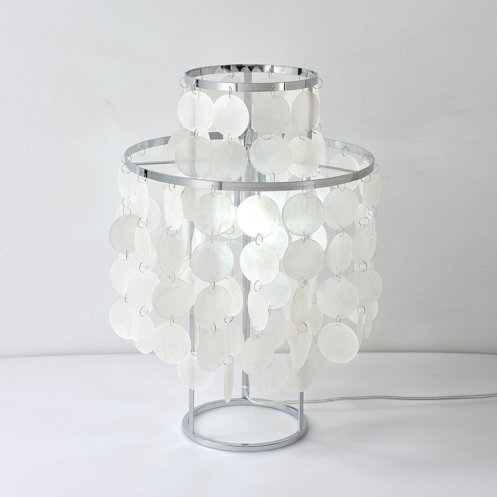 Circular Shell Table Light, Bedside Table Lamp, detail 34