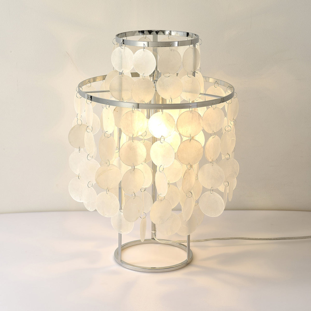 Circular Shell Table Light, Bedside Table Lamp, detail 33