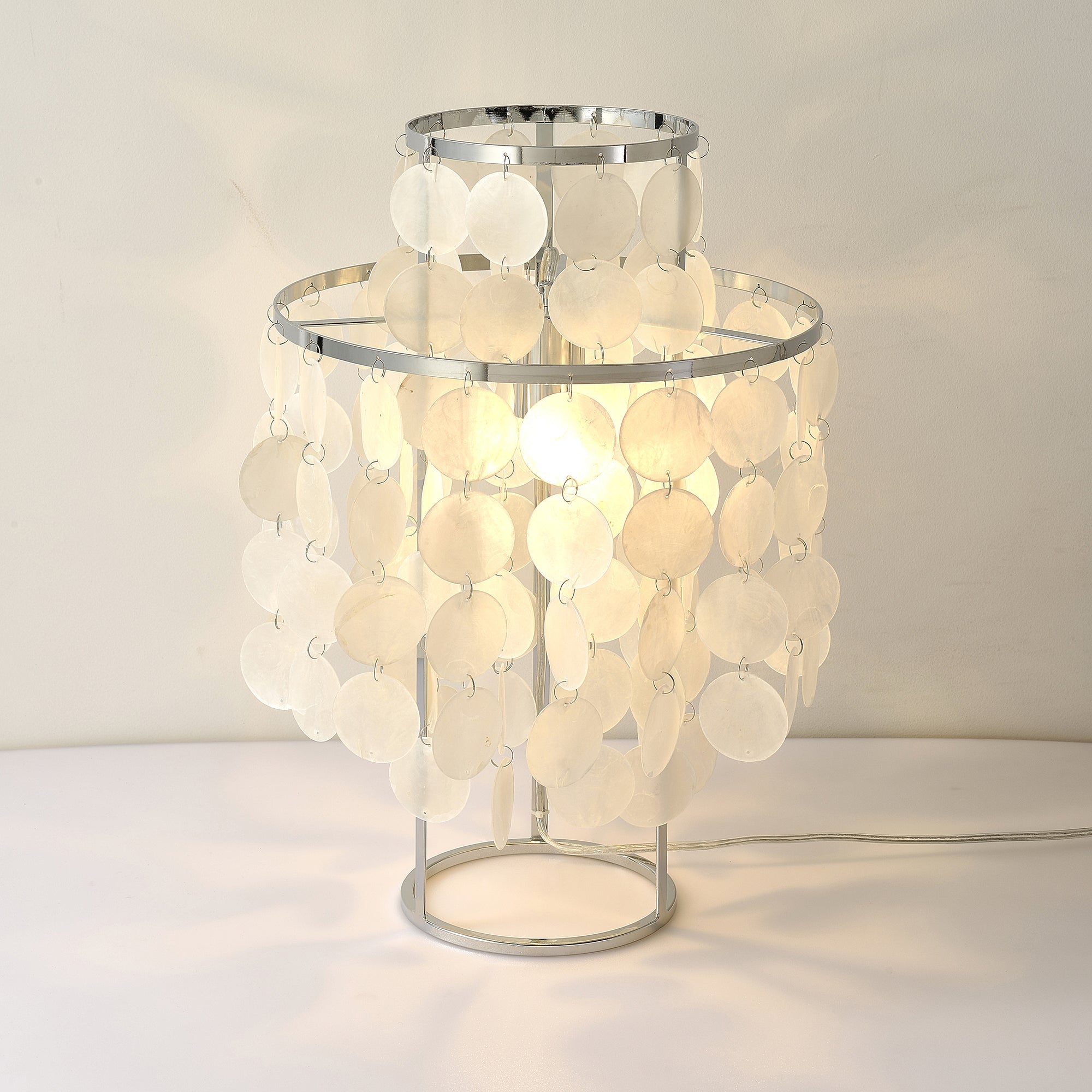 Circular Shell Table Light, Bedside Table Lamp, detail 33