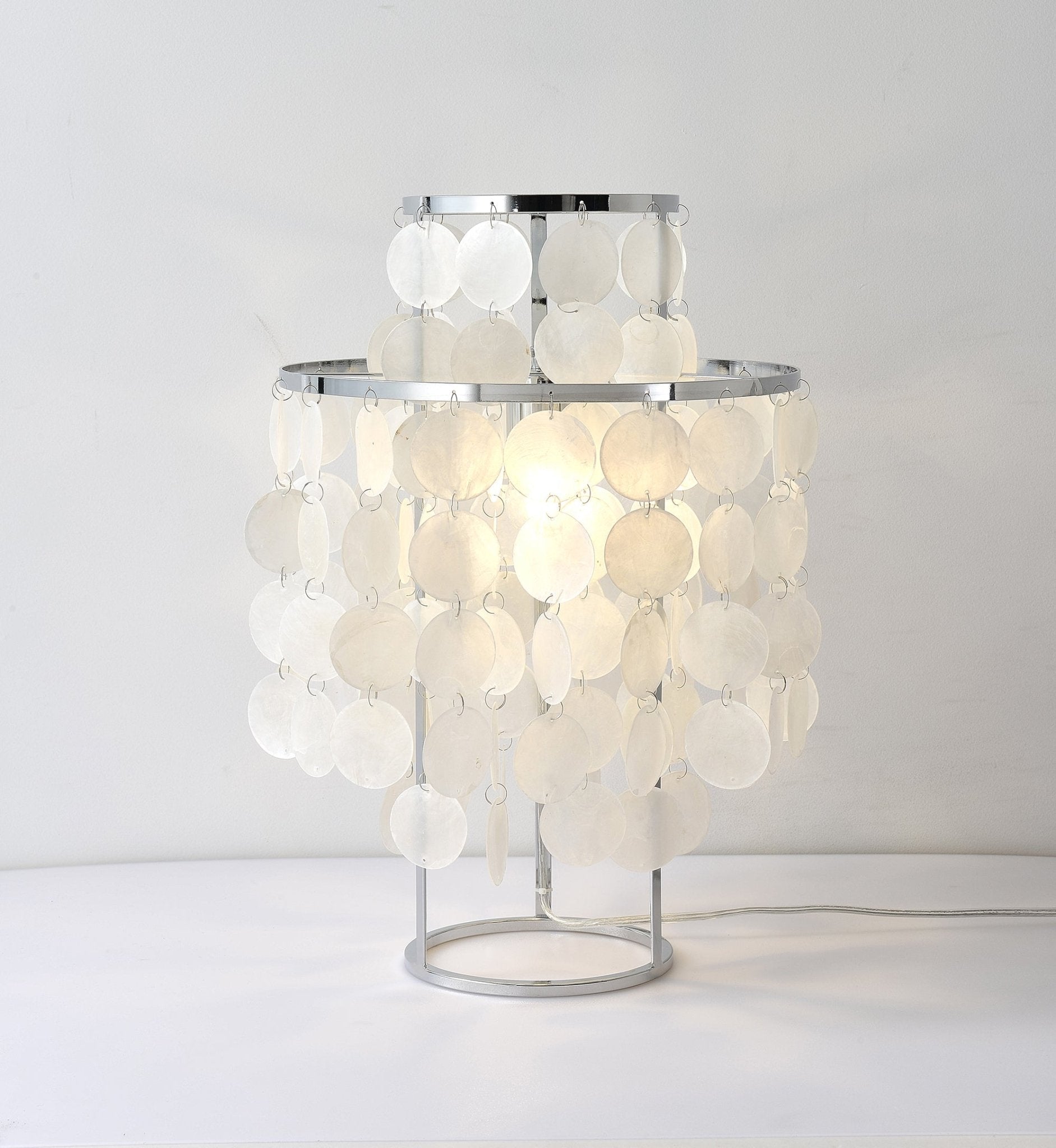 Circular Shell Table Light, Bedside Table Lamp, detail 53