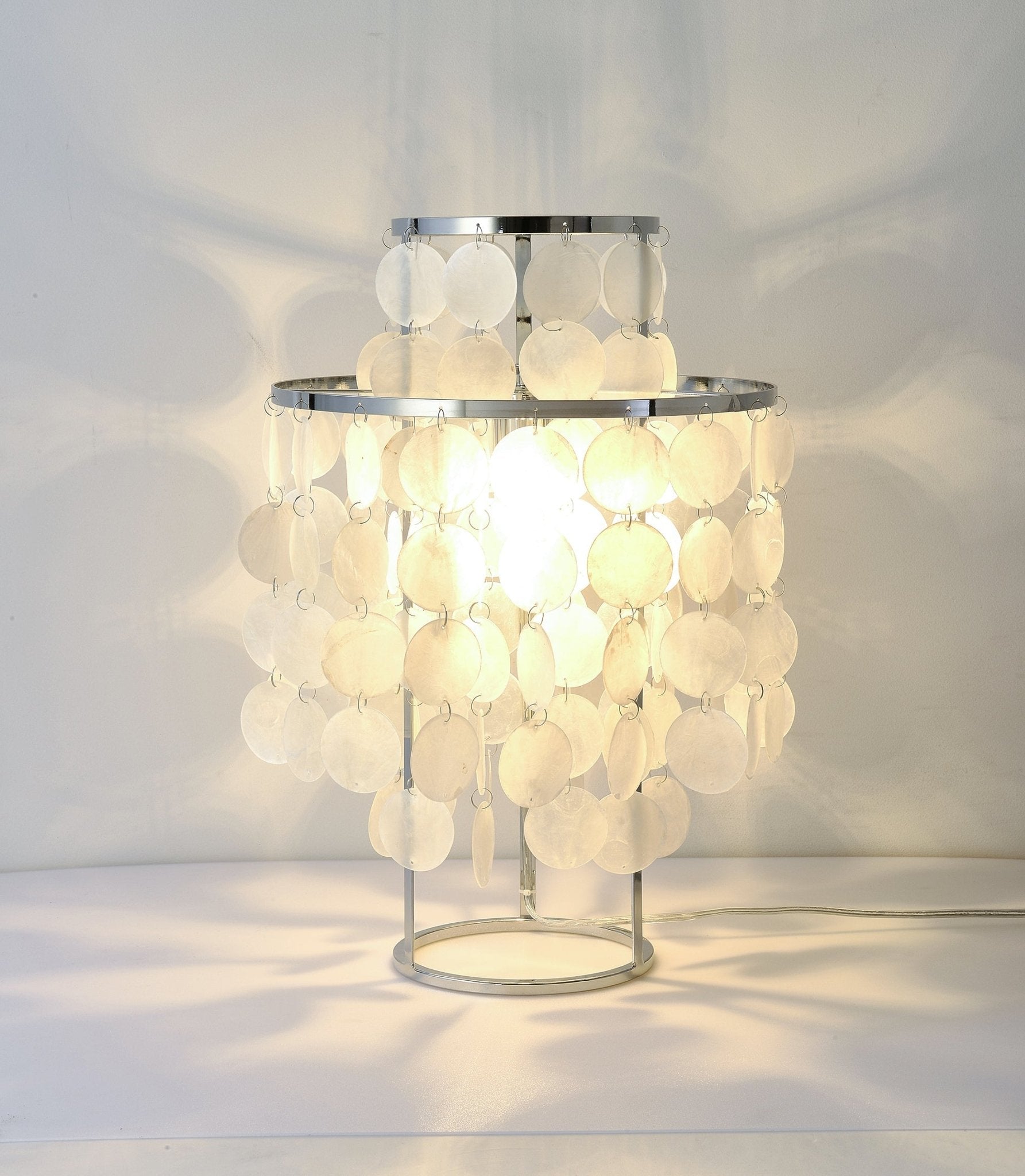 Circular Shell Table Light, Bedside Table Lamp, detail 54