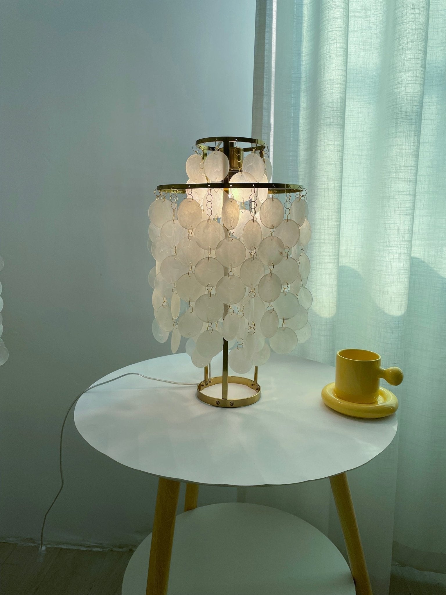 Circular Shell Table Light, Bedside Table Lamp, detail 55