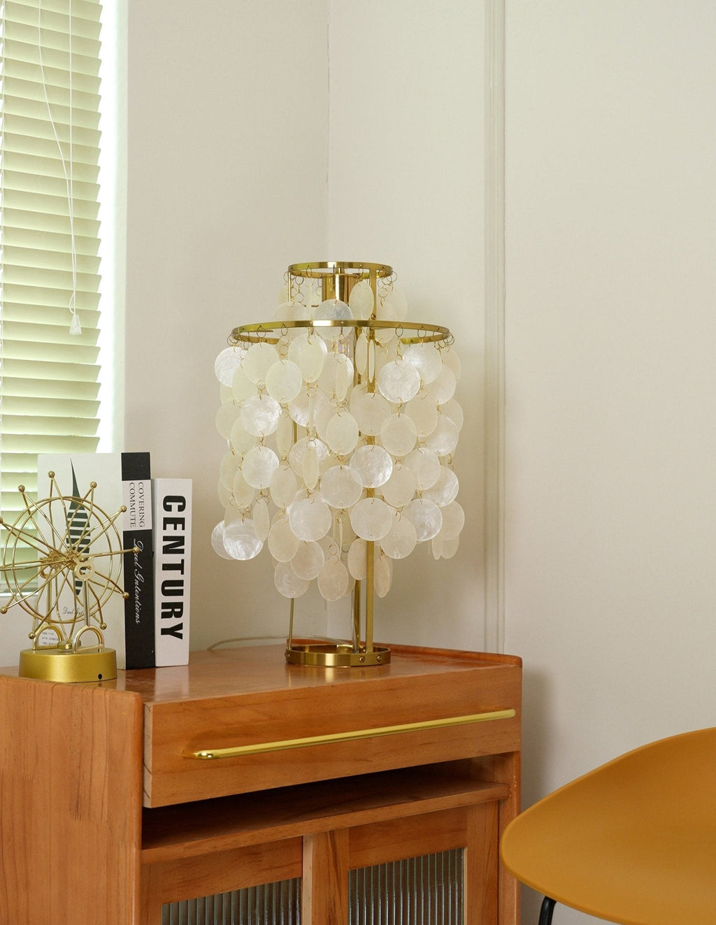 Circular Shell Table Light, Bedside Table Lamp, detail 40