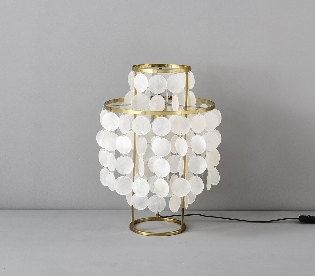 Circular Shell Table Light, Bedside Table Lamp, detail 46