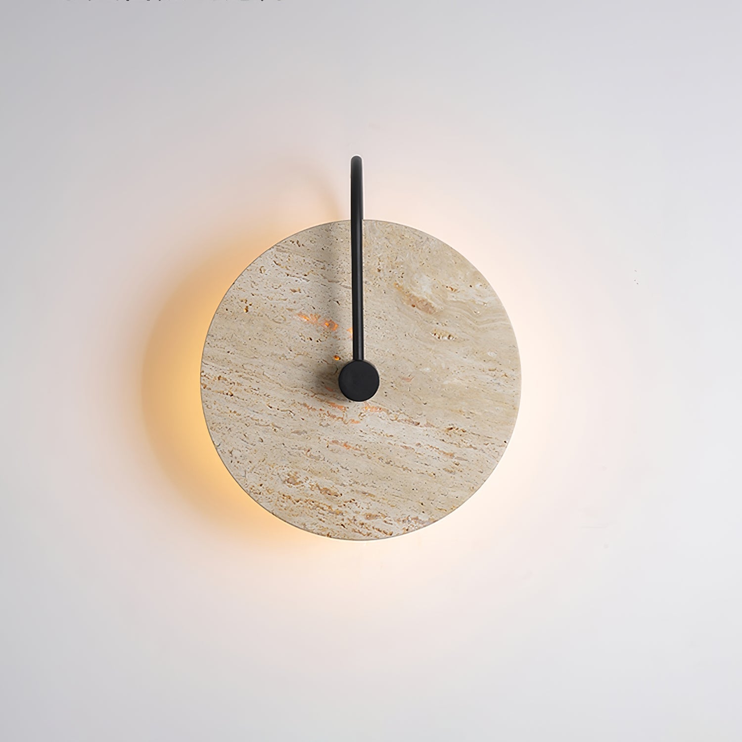 Circular Travertine Wall Light, Hardwired Wall Sconce, detail 11
