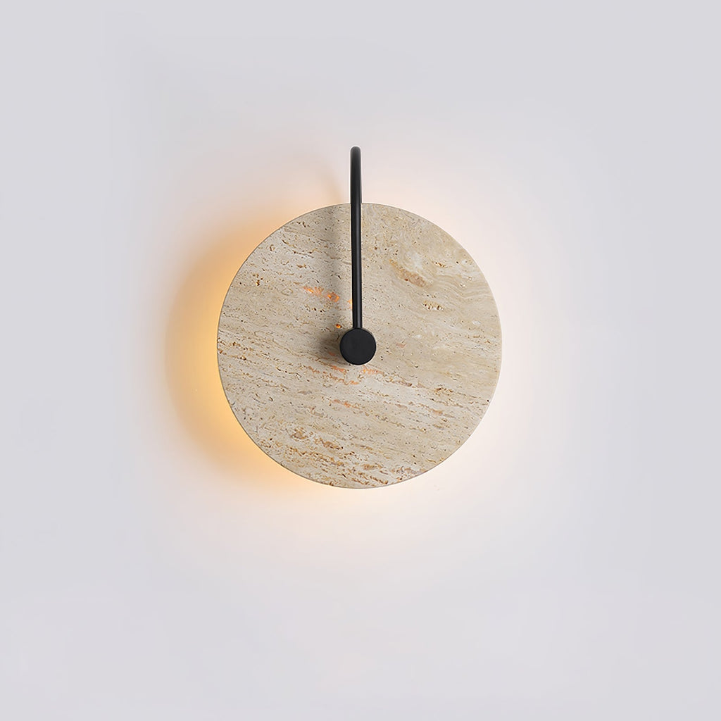 Circular Travertine Wall Light, Hardwired Wall Sconce, detail 14