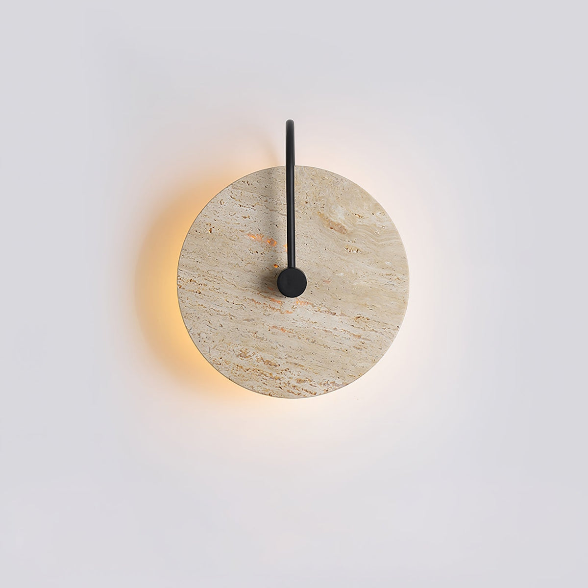 Circular Travertine Wall Light, Hardwired Wall Sconce, detail 14