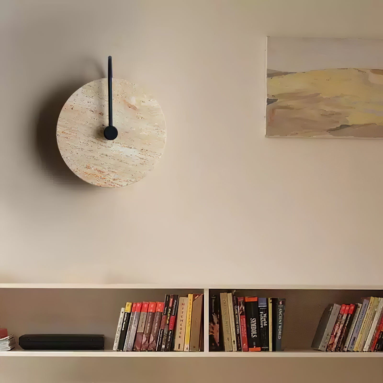 Circular Travertine Wall Light, Hardwired Wall Sconce, detail 17