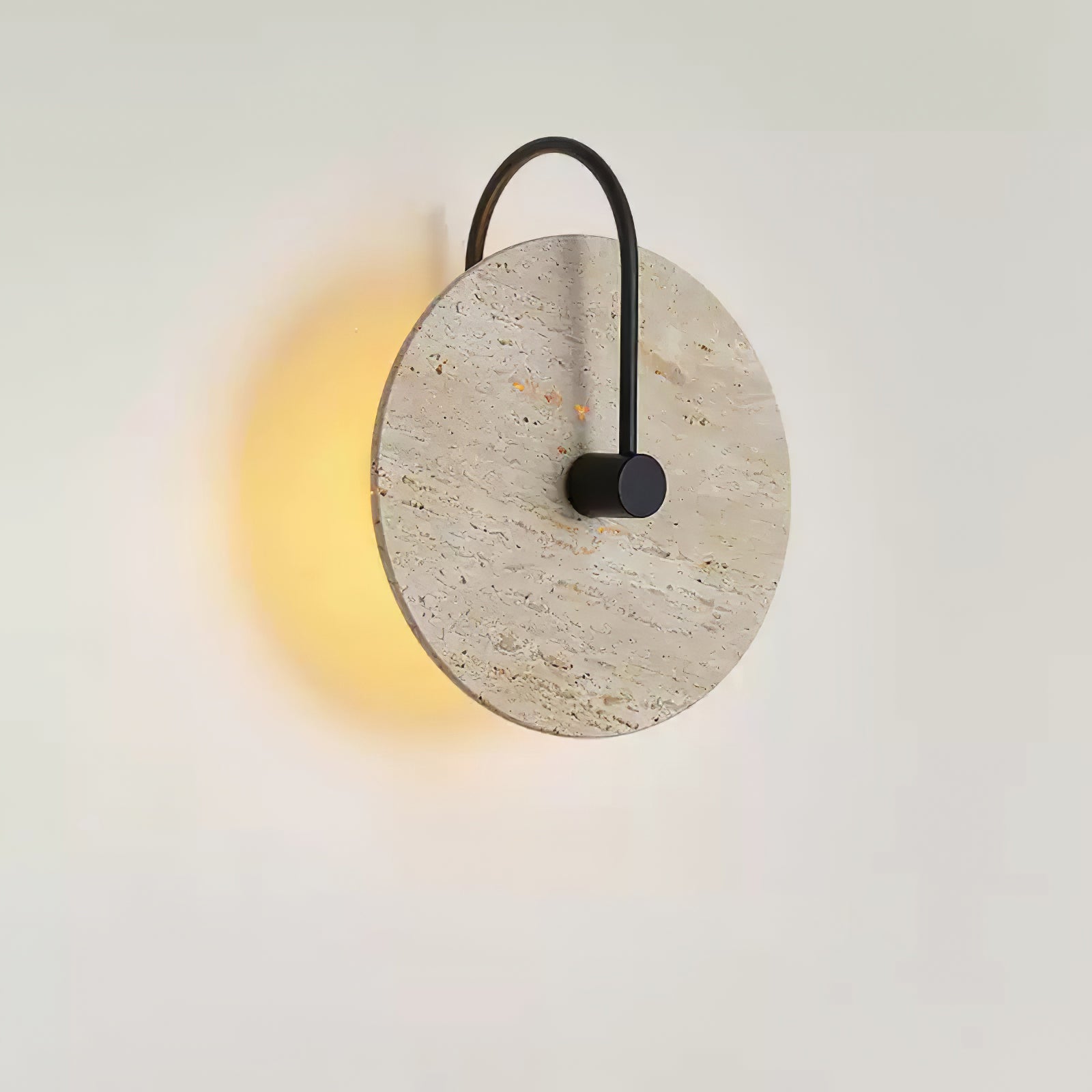 Circular Travertine Wall Light, Hardwired Wall Sconce, detail 23