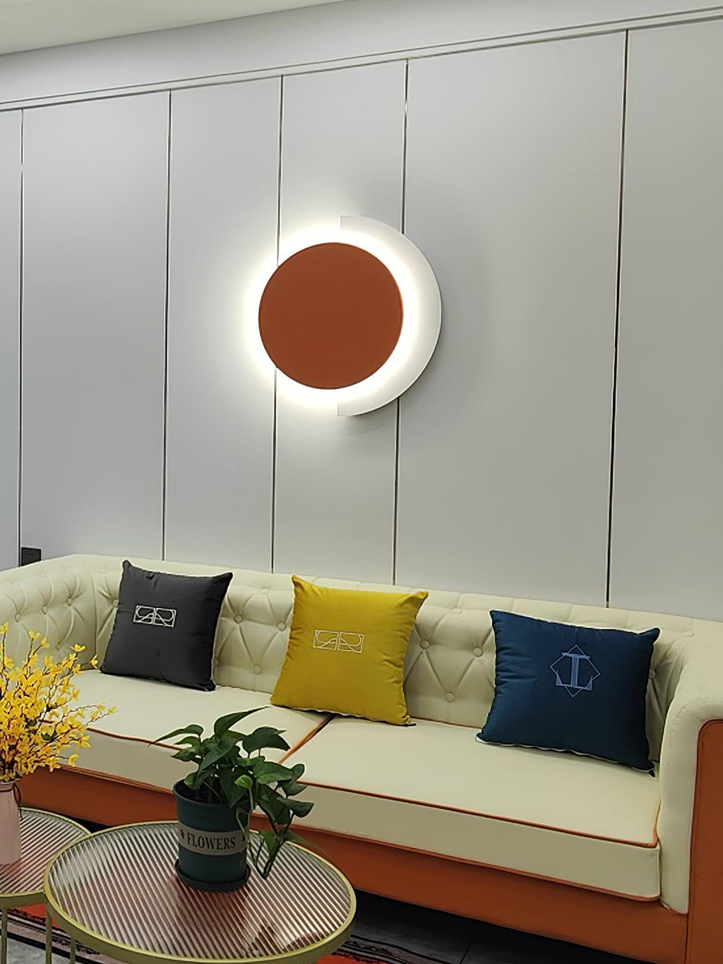 Rounded Abstract Art Wall Light, Bedroom Wall Sconce, detail 13