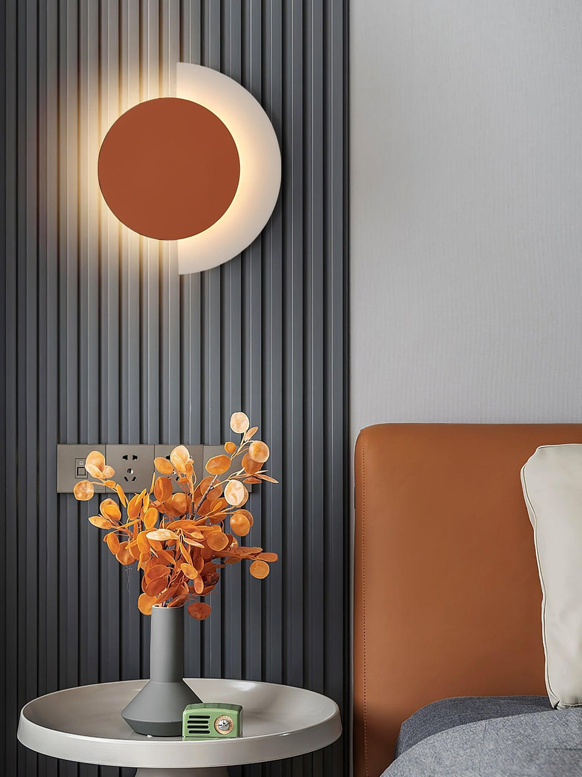 Rounded Abstract Art Wall Light, Bedroom Wall Sconce, detail 14