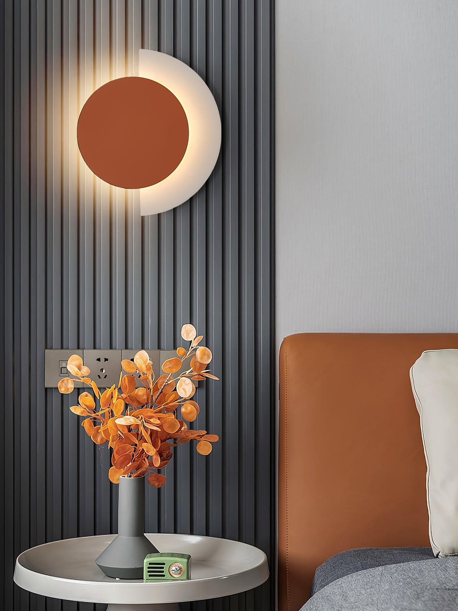 Rounded Abstract Art Wall Light, Bedroom Wall Sconce, detail 14
