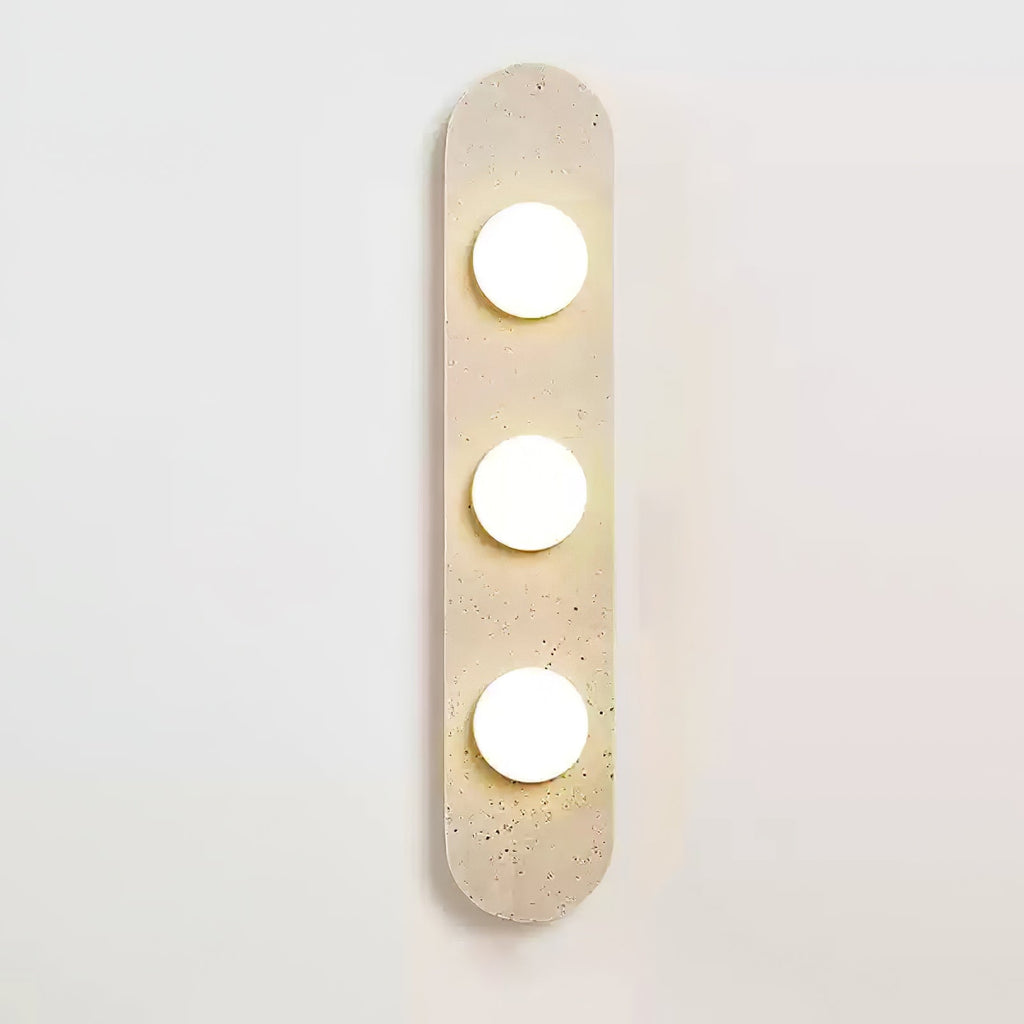 Rounded Travertine Wall Light, Hardwired Wall Sconce, detail 14