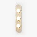 Rounded Travertine Wall Light, Hardwired Wall Sconce, Yellow Travertine, Dia 12cm x H 28cm