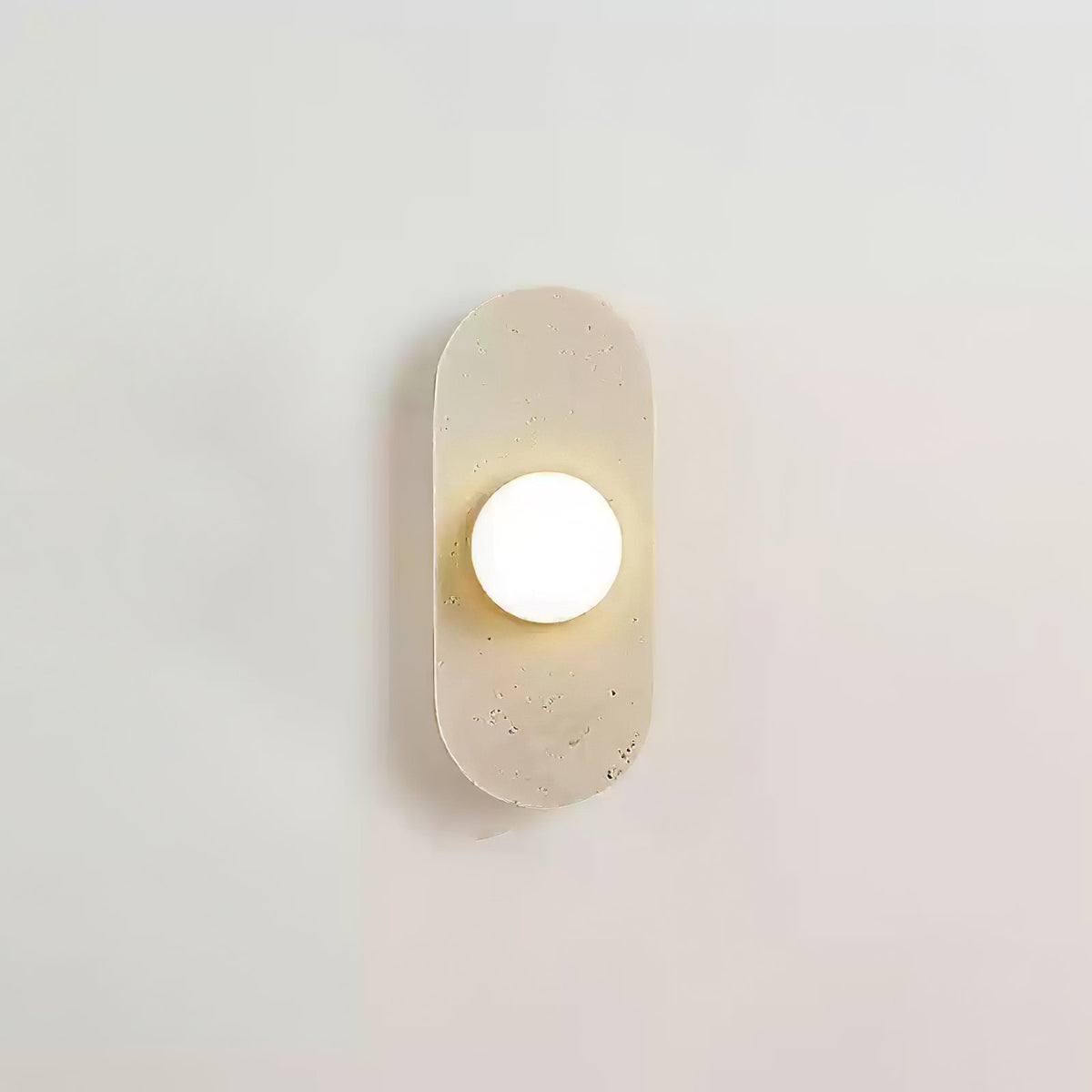 Rounded Travertine Wall Light, Hardwired Wall Sconce, detail 7