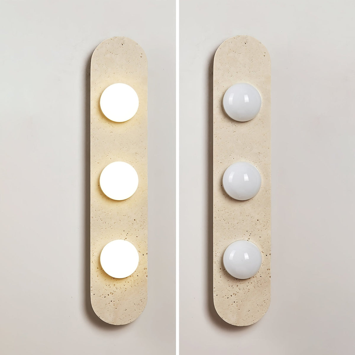 Rounded Travertine Wall Light, Hardwired Wall Sconce, detail 15