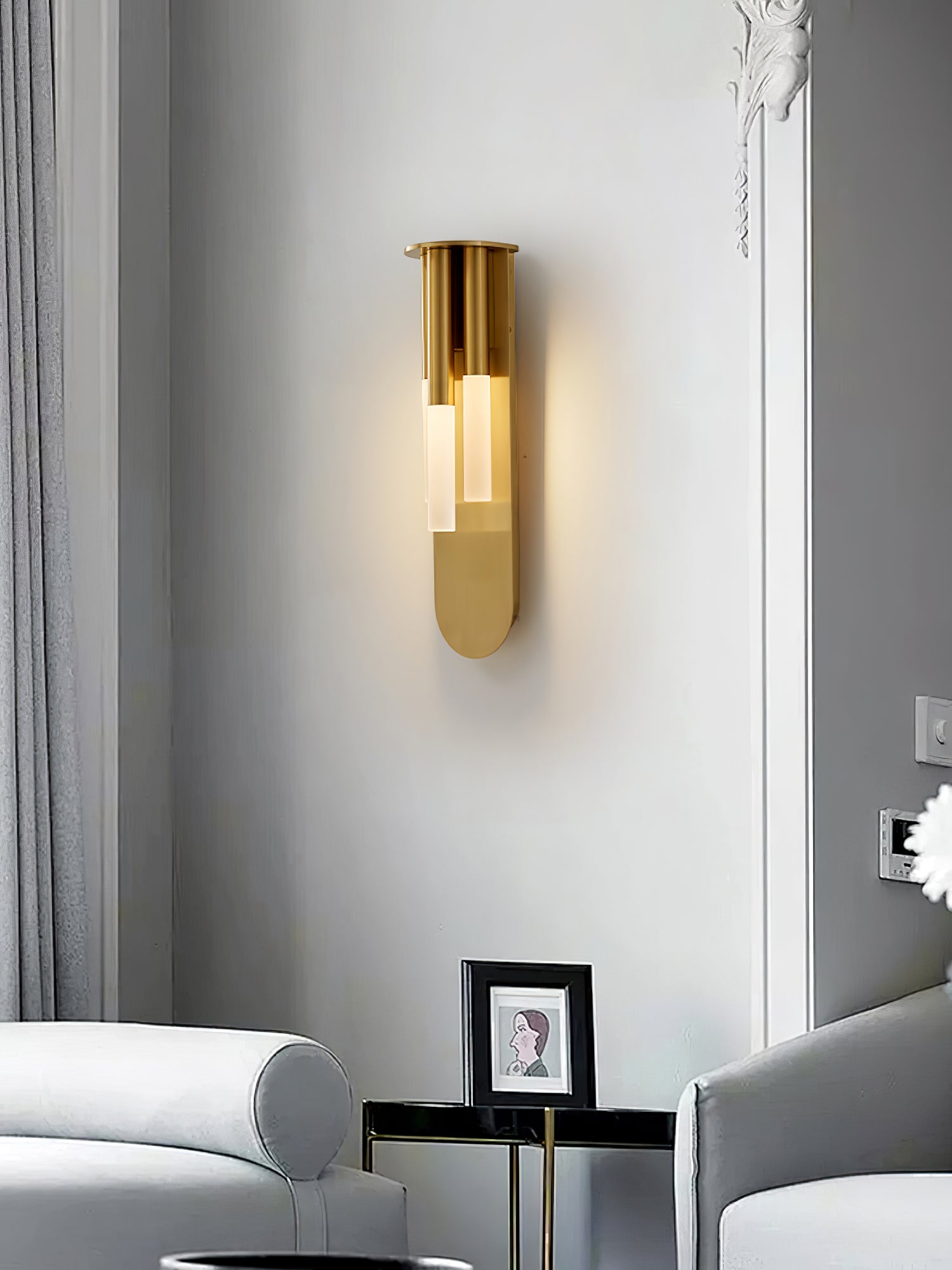Rousseau Wall Light - ∅ 4.7″ x H 16.9″ Metal, Hardwired Wall Sconce, detail 3